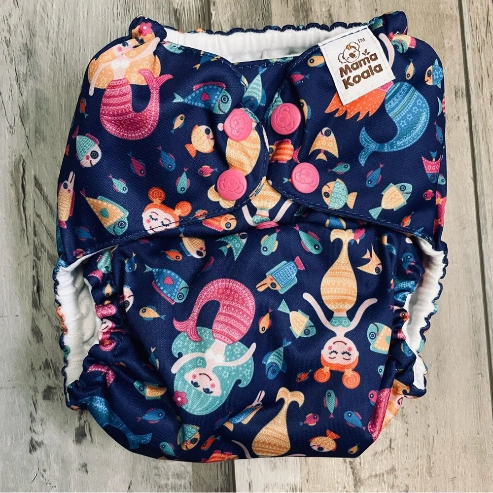 Mermaids Mama Koala Diaper w/Insert  OS 8-35 lbs